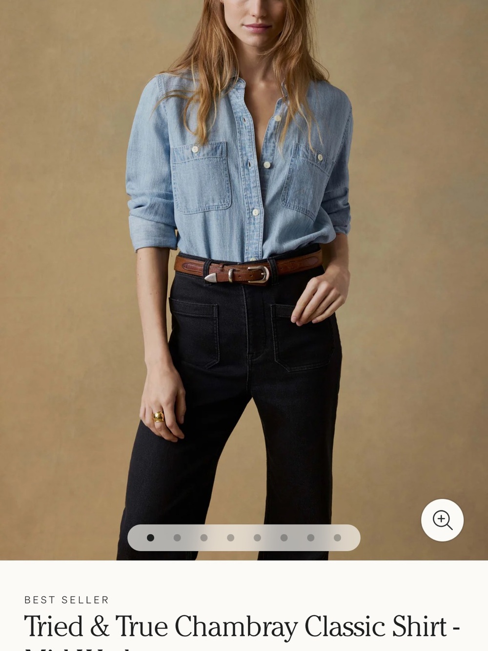 Faherty Light Blue Chambray Button-Down Shirt